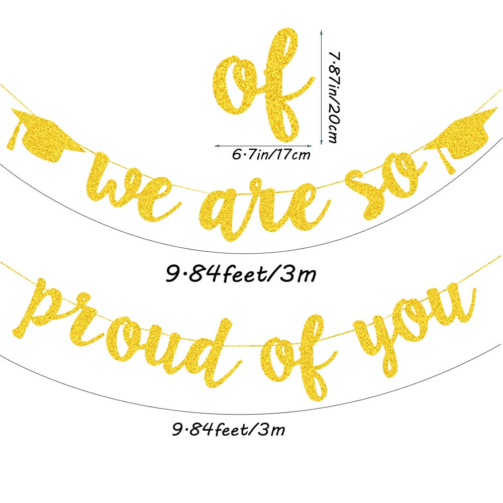 2026 Graduation Banners Party Decorations Gold Glitter Graduations Banners