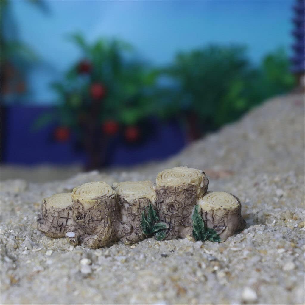 2 Pcs Miniature Resin Stump Micro Landscape Fairy Garden Ornament Mini Doll House Outdoor Landscape Decor Outdoor Statues, Decorative Gnomes for Home