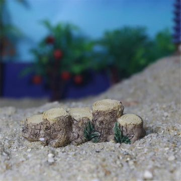 2 Pcs Miniature Resin Stump Micro Landscape Fairy Garden Ornament Mini Doll House Outdoor Landscape Decor Outdoor Statues, Decorative Gnomes for Home