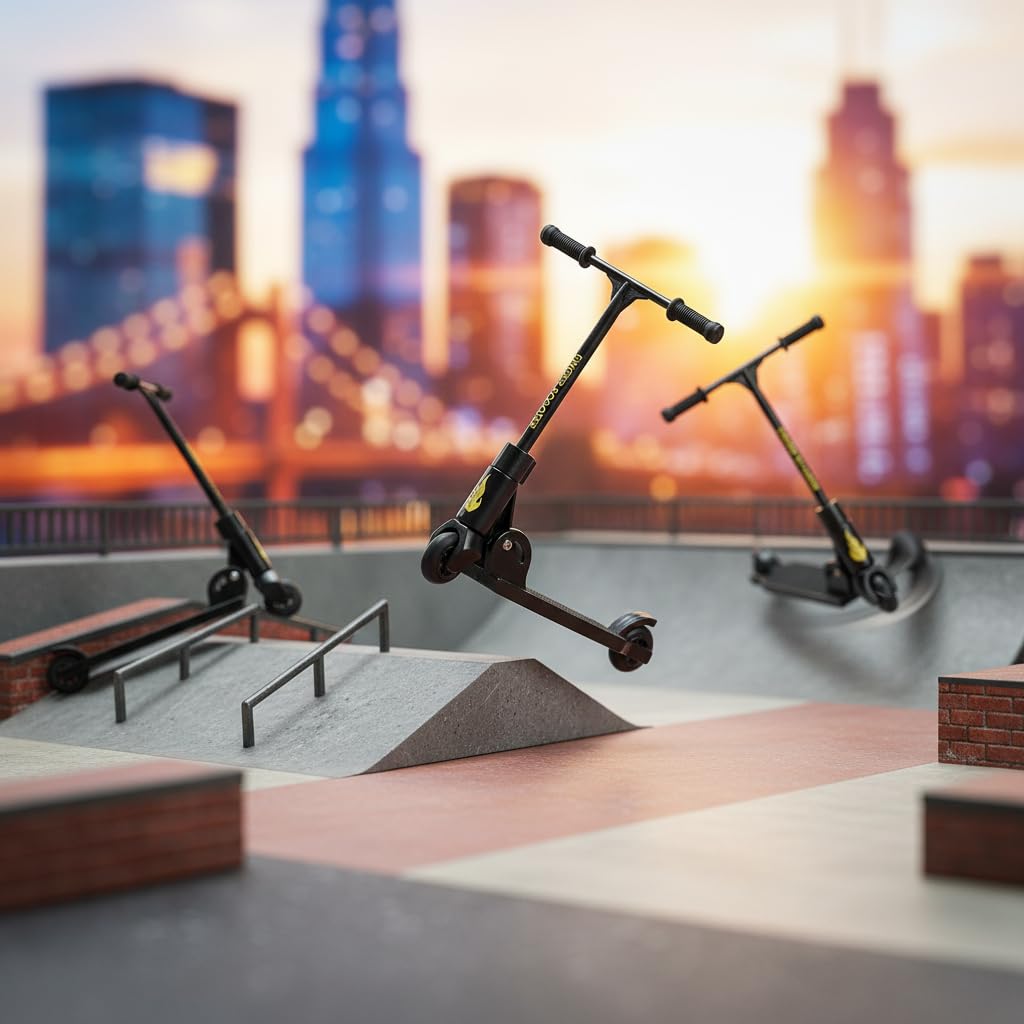ZLmoue 2Pcs Black T-Head Finger Scooter, Stress Relief Desk Gadget for Skate Fans and Office Workers, Precision Control for Smooth Tricks and Focus