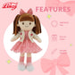 Linzy 15" Little Sweet Hearts Lily Doll, My First Plush Rag Doll for Girls