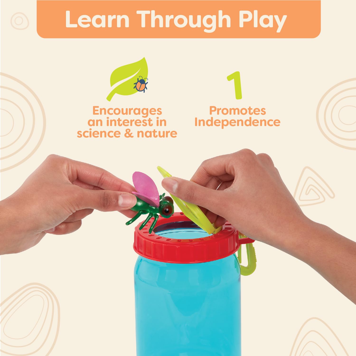 B. toys Mini Catcher's Kit Bug Catching Set with Net Jar Magnifier, Summer