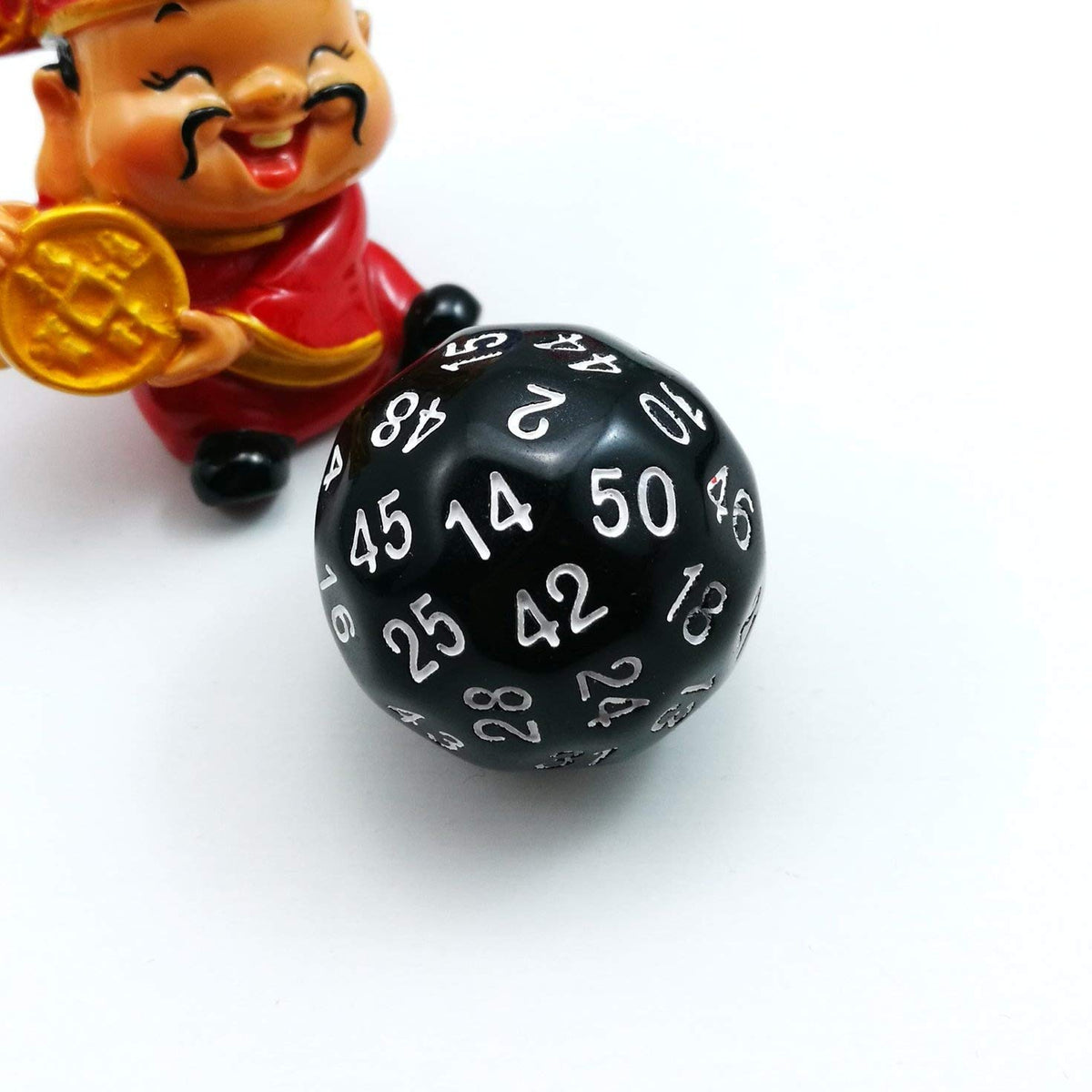 Bescon Fifty-Sided Die, 50 Sided Cube, 50 Sides Dice, 50-Sided D50 30mm Large Gaming Dice - 5 Assorted Opaque Color with Numbers
