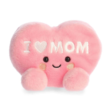 Aurora Adorable Palm Pals I Love Mom Heart Stuffed Animal - Fun Collectible Plush For Mothers - A Gift of Affection to Express Love - Pink 5 Inches