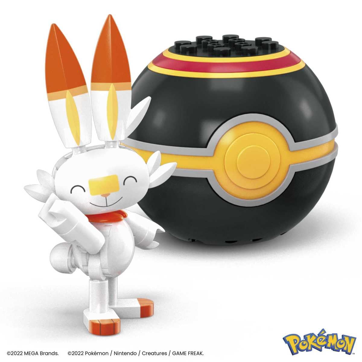 Mega Construx Pokemon Series 17 Scorbunny Figure Building Set with Luxury Poke Ball