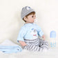 ENADOLL Reborn Baby Doll Realistic Silicone Vinyl Baby Blue Dog Boy 16 inch Weighted Soft Body Lifelike Doll Gift Set for Ages 3+