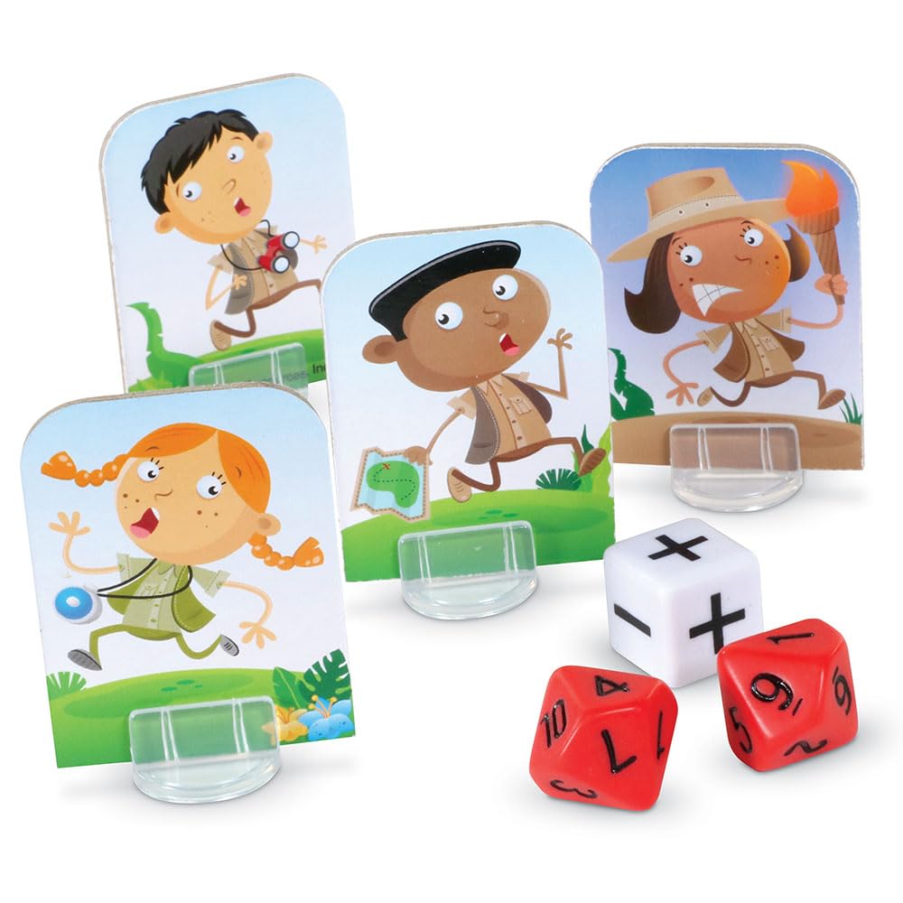Learning Resources Math Island Addition & Subtraction Game - Math Manipulatives, Educational Board Toys, Classroom Flash Cards , Volcano Toy, STEM