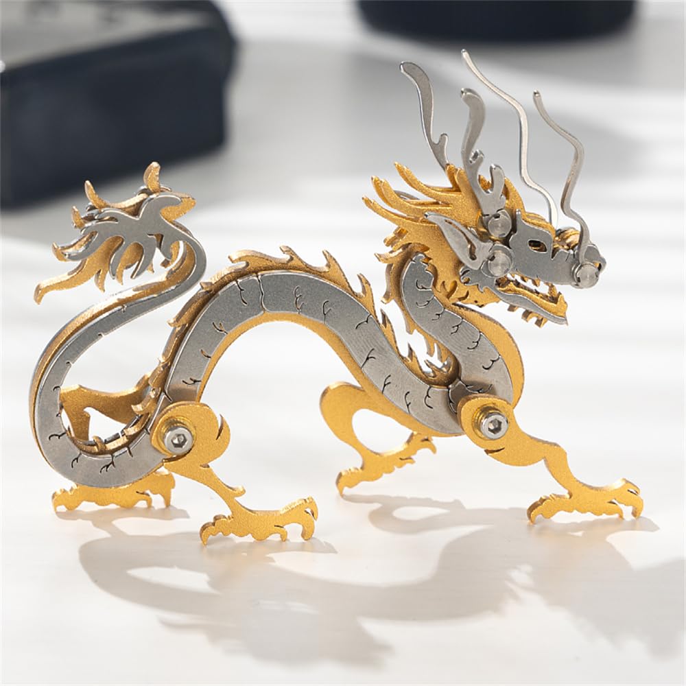 Mokrdomain Zodiac Dragon 3D Metal Puzzle, Golden, 51 Pieces