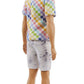Barbie Fashionistas Ken Doll #174 with Sculpted Blonde Hair Wearing Surf-Inspired Checkered Shirt, Denim Shorts & Deck Shoes