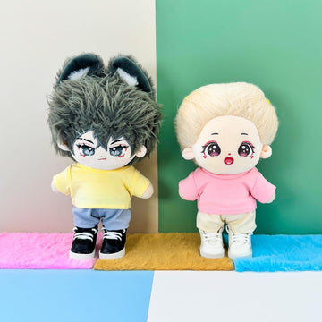 niannyyhouse Sports Shoes 20cm Plush Doll Stuffed Kpop Doll Accessories (White+Black)