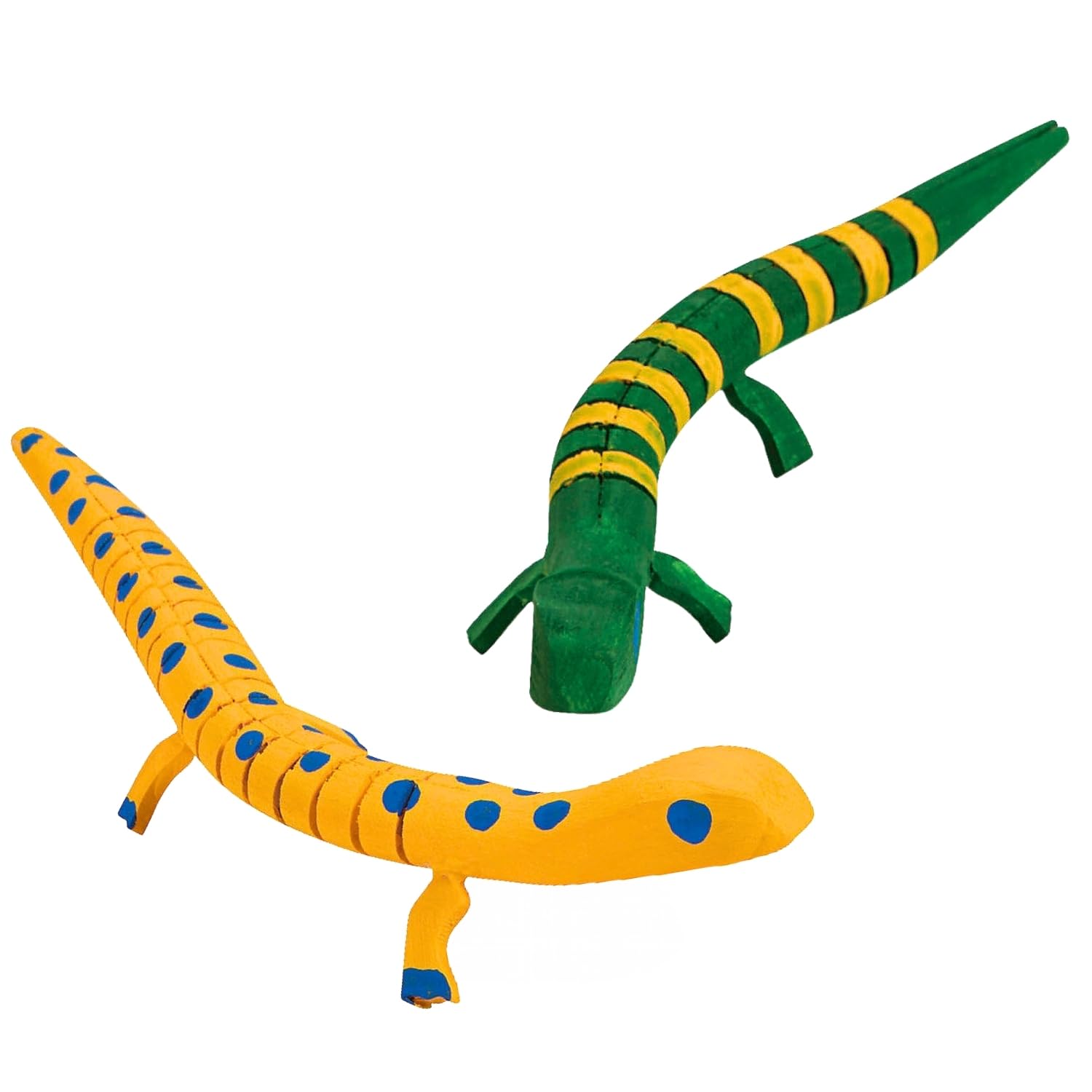 Fun Express DIY Wood Lizards - VBS Vacation Bible School Supplies/Decor - Set of 6 - Over 8 Inches Long - Craft Toys for Kids