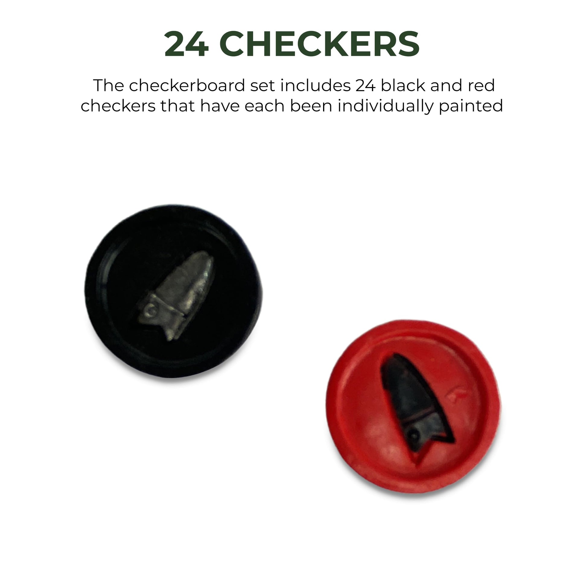 Rivers Edge Products Rivers Edge Products Checkerboard Set with 28 Checkers - Decorative, Rustic Checker Board for Fun Game Night, Cabin, Lodge