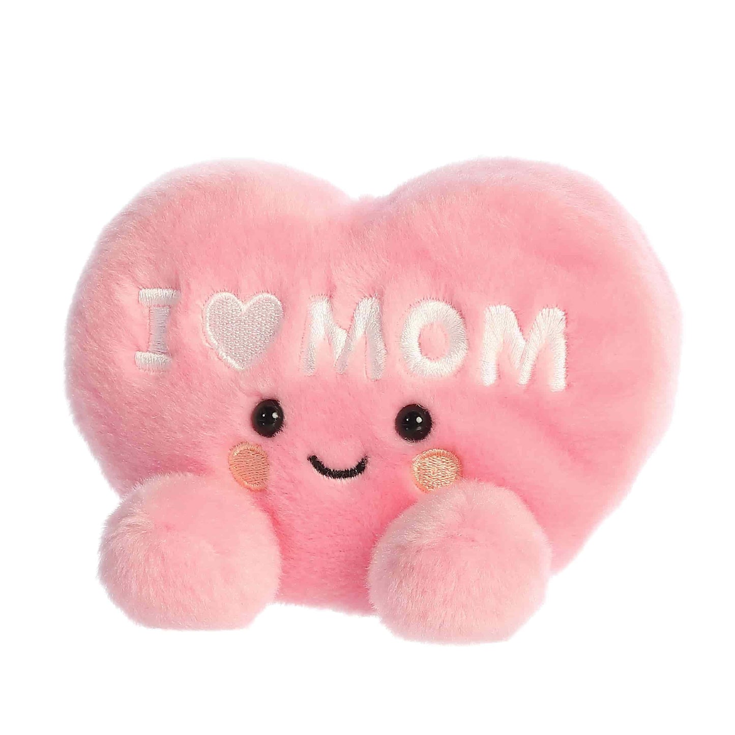 Aurora Adorable Palm Pals I Love Mom Heart Stuffed Animal - Fun Collectible Plush For Mothers - A Gift of Affection to Express Love - Pink 5 Inches