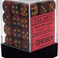 Gemini 12mm d6 Black-Red Gold Dice Block