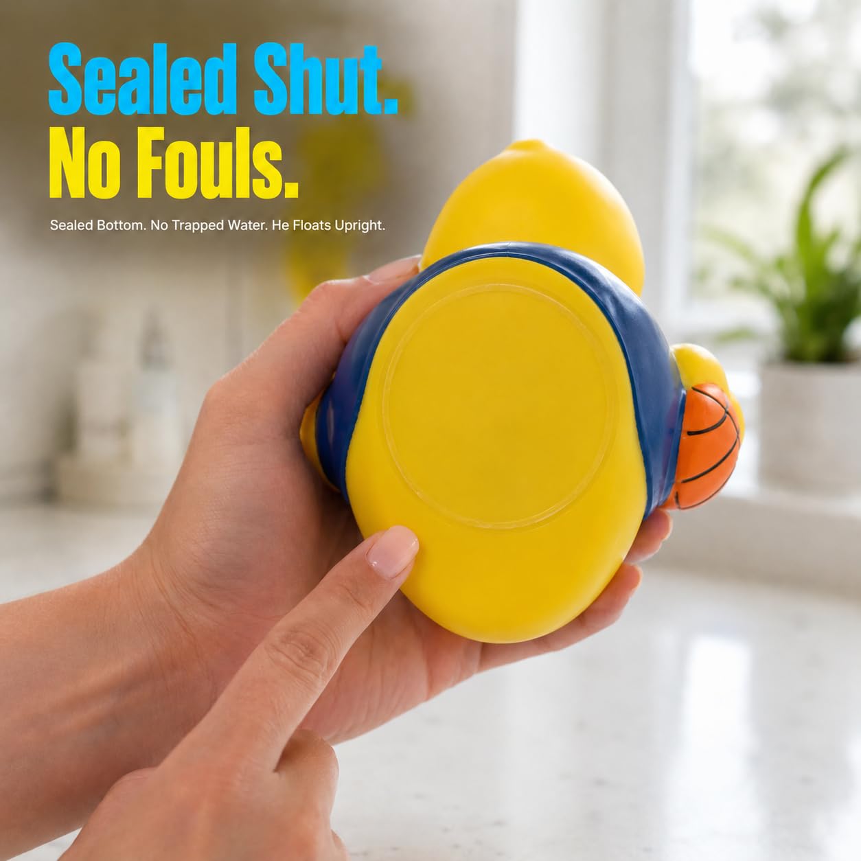 3 Inch DUCKY CITY Basketball Rubber Duck [Sealed, Floats Upright] for Jeep Ducks, Sports Bath Toy for Kids and Toddlers, Baby Safe Funny Duck Gift