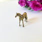 Aorvoras Miniature Horse Figurine, Brass Retro Statue Ornament, Dollhouse Micro Garden Landscaping Decoration