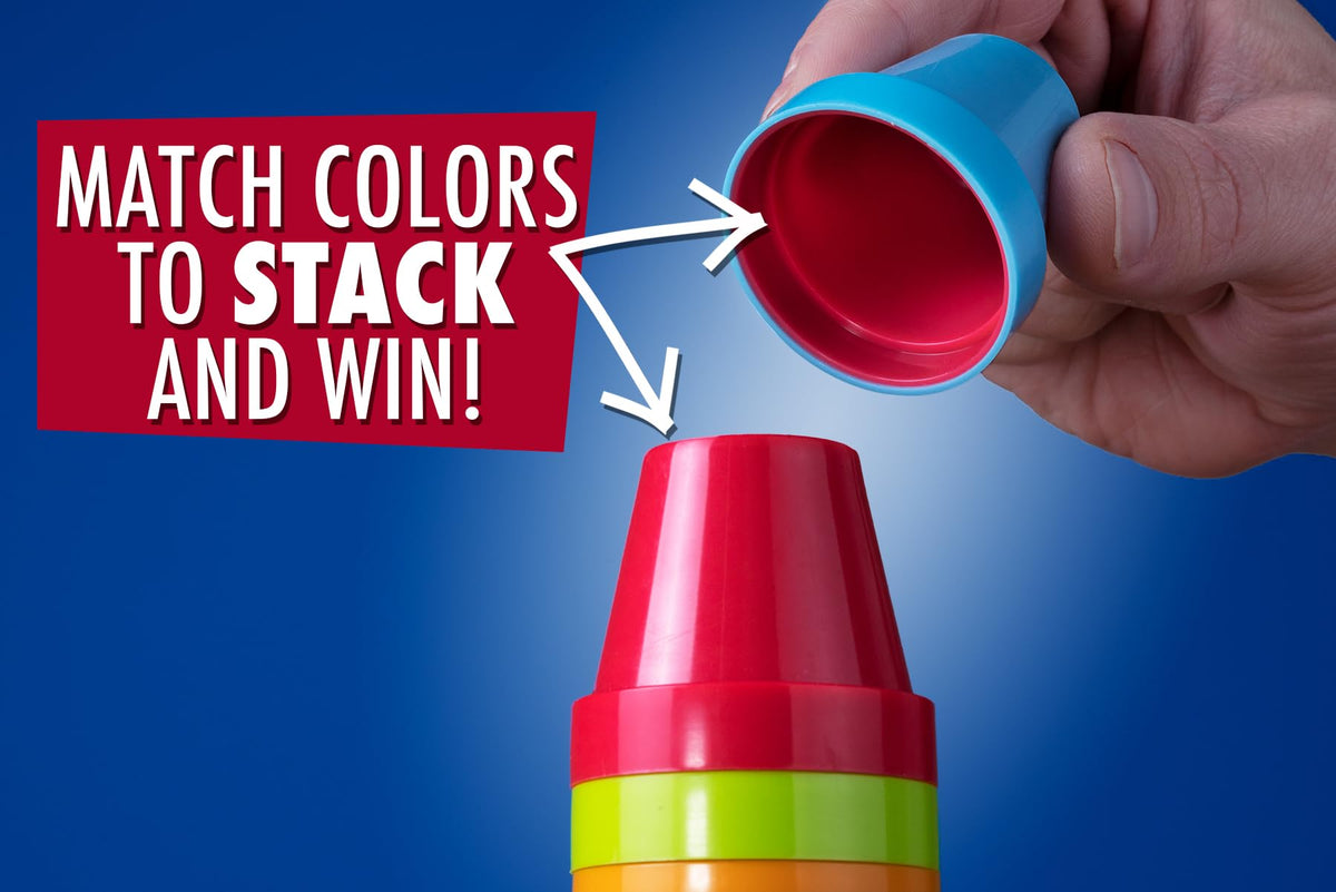 Slam Cup, Speed and Color Matching Cups Kids and Family Game by Blue Orange Games for 2 to 4 Players. Recommended for ages 6 & up