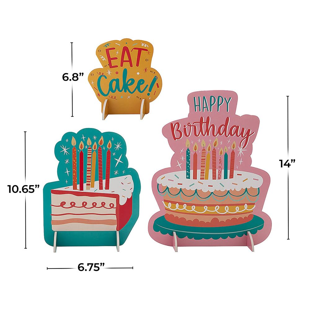Fun Express Eat Cake Centerpieces - 3 Pc
