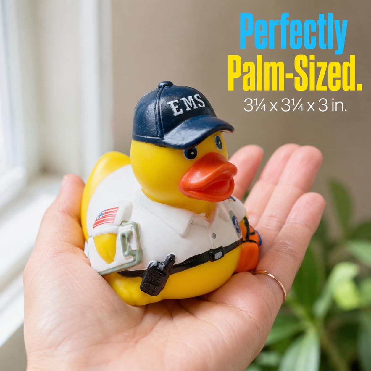 3 Inch DUCKY CITY EMS EMT Rubber Duck for Jeeps [Sealed, Floats Upright] Paramedic First Responder Bath Toy for Kids and Toddlers, Baby Safe Funny