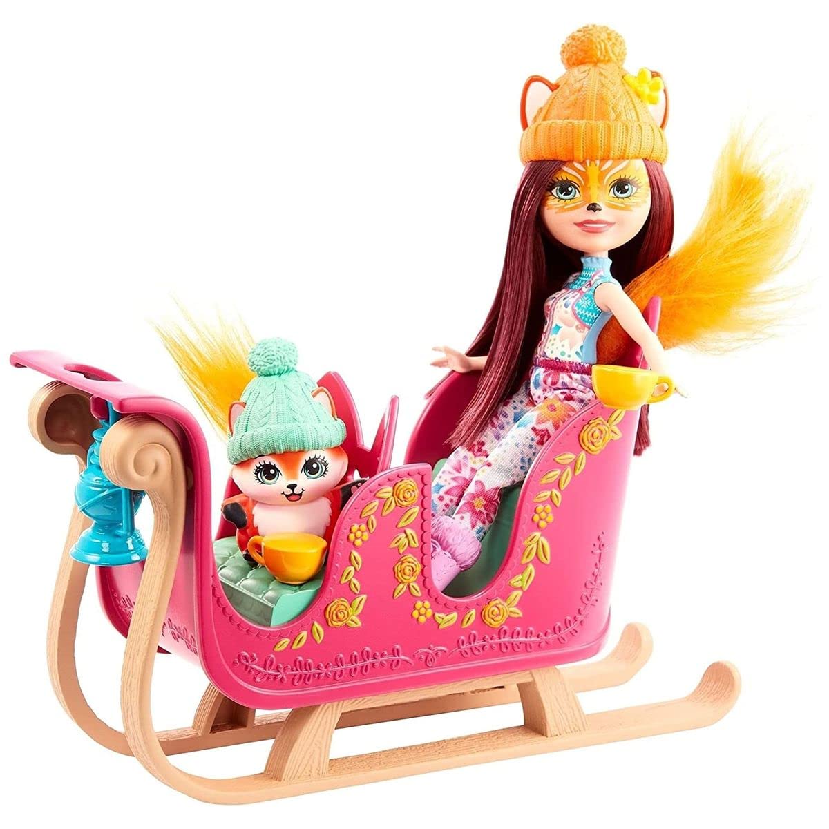 Mattel Enchantimals Snowtastic Sled Set with Felicity Fox Small Doll (6-in), Flick Animal Figure, Sled, and Accessories, Makes a for 3-8 Year Olds