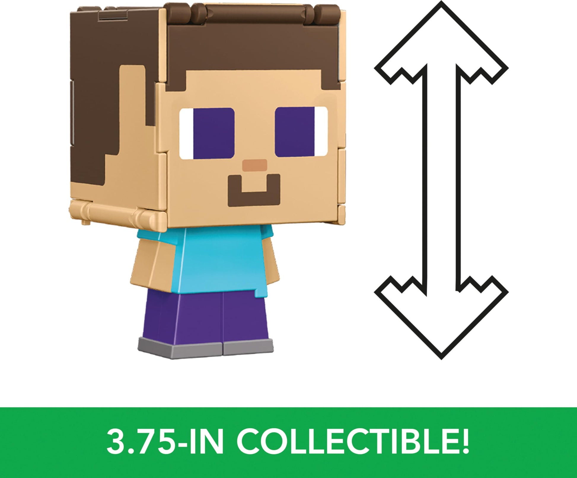 Mattel Minecraft Flippin’ Figs Figures Collection with 2-in-1 Fidget Play, 3.75-in Scale, Large Heads & Pixelated Design (Characters May Vary)