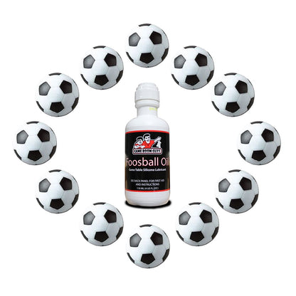 Game Room Guys 12 Soccer Foosballs and 4 oz Silicone Bottle