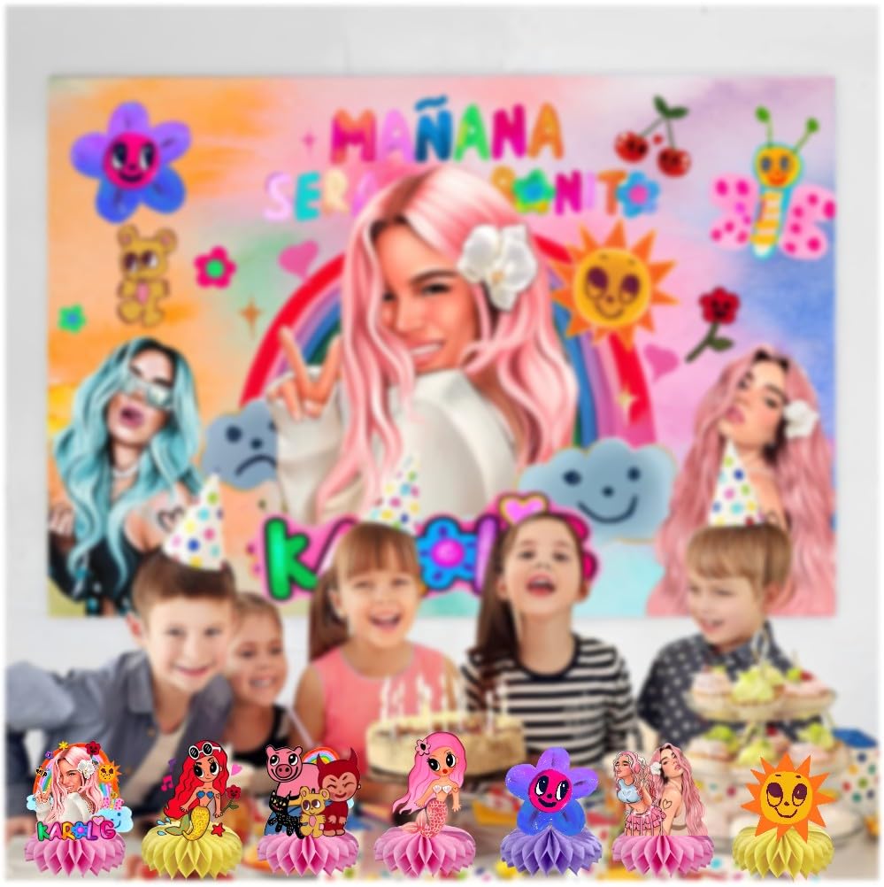 8Pcs Music Girls Table Centerpiece Birthday Party Supplies Table Decorations for Kids Party Decorations