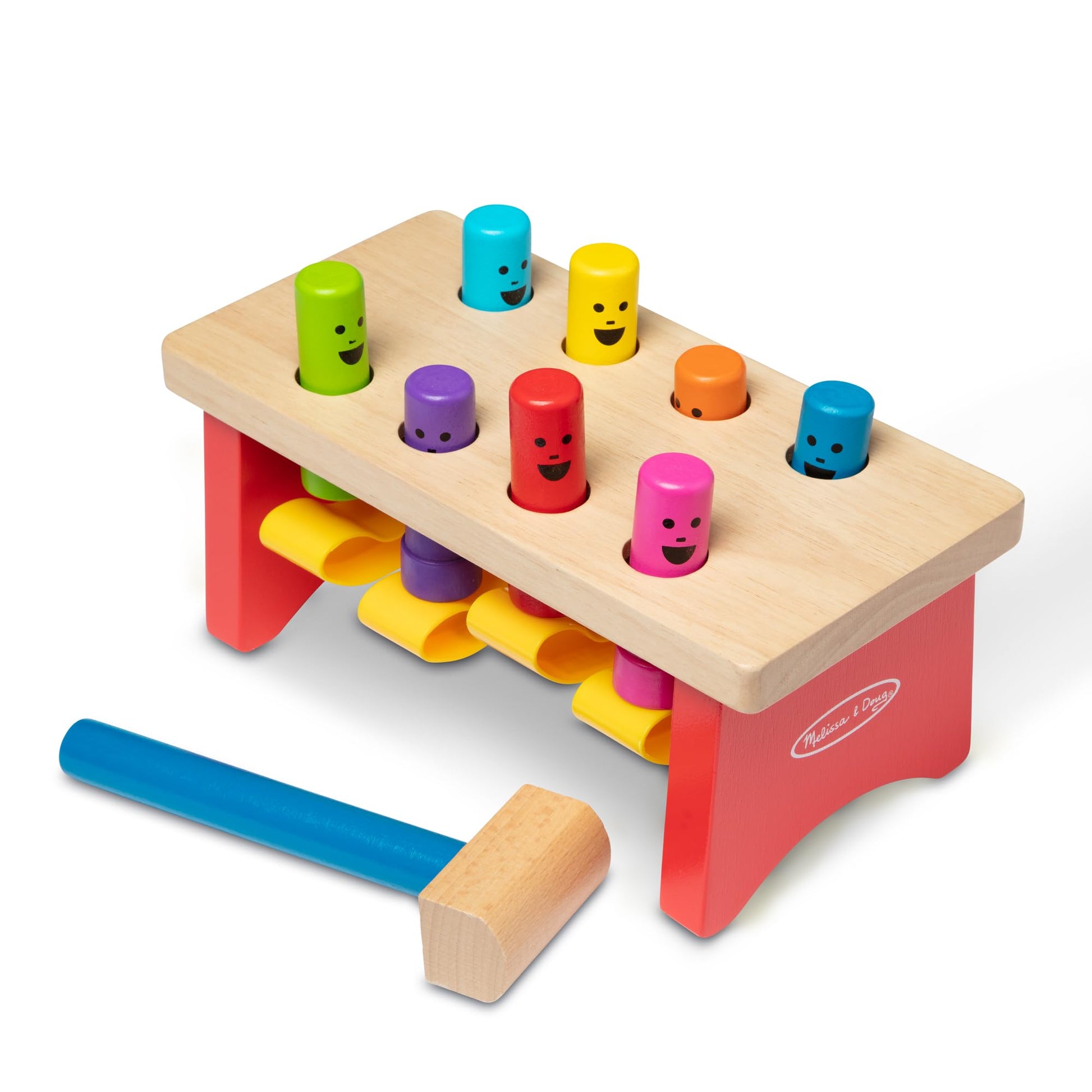 MeMelissa & Doug Deluxe Pounding Bench Wooden Preschool Learning Toy with Mallet Classic Wooden Toddler Toys for Ages 2+Lissa & Doug Deluxe Pounding