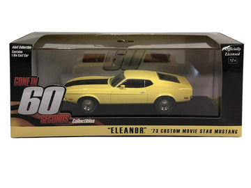 1973 Ford Mustang Mach 1 Yellow Eleanor Gone in Sixty Seconds Movie (1974) 1/43 by Greenlight 86412