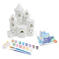 MindWare Paint Your Own Porcelain: Castle Light with 2 Tea Lights, 14 Paints, 2 Brushes & Painting Guide - Creative Paintable Pottery Crafts & Gift