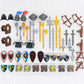 BroTex Knights People Accessories Building Block - Medieval Weapon Armor Swords Helmet Horse, Castle Knight Shield Spear, MOC Bricks Parts Toys Sets