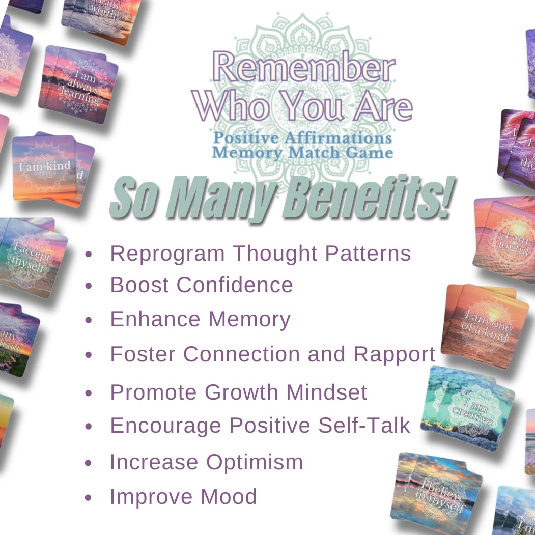 Affirmation Memory Matching Card Game Remember Who You Are Classic Edition