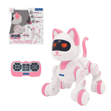 LEXiBOOK, Power Kitty Jr., Remote Control cat to Train, Waddles Like a Real cat, Interactive Eyes, STEM programmable, Rechargeable Battery
