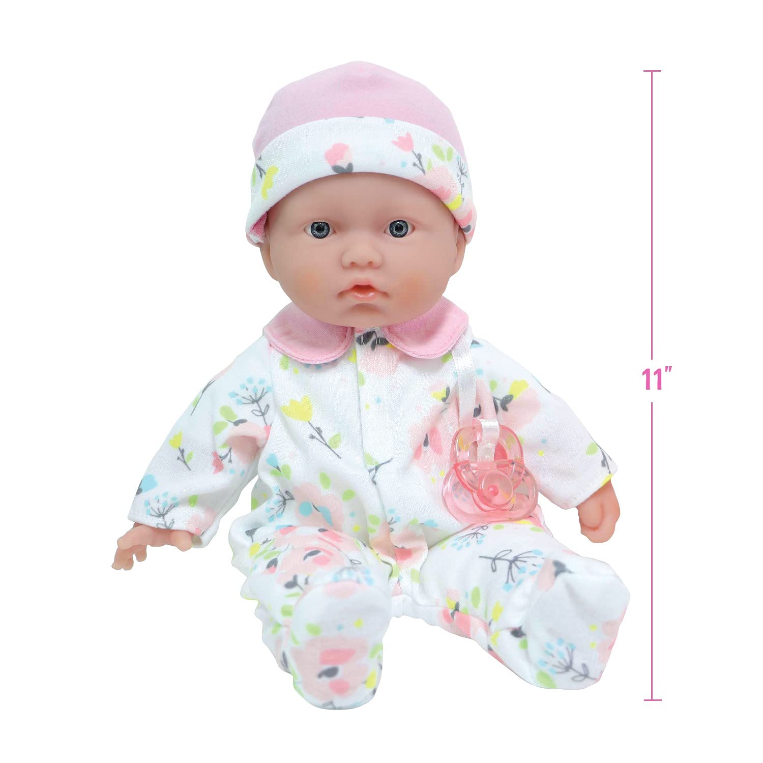 JC Toys - La Baby Travel Case Gift Set| Caucasian 11-inch Small Soft Body Baby Doll | Washable | Cute Outfit, Bottle, Pacifier & Plush Bunny |