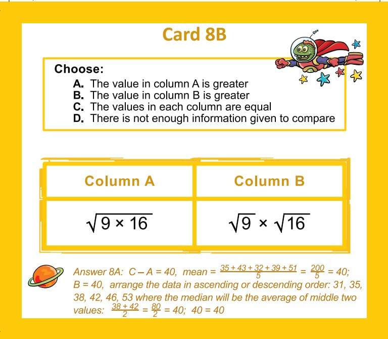 TestingMom.com SCAT Test Prep Flash Cards (School and College Ability Test) - Advanced Level Grades 6 and Above - Complete SCAT Test for Students