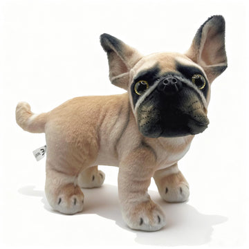 Roqei Realistic French Bulldog Stuffed Animal - Soft Dog Plush Toy, Cute Frenchie Puppy Doll for Kids, Dog Lovers & Gifts, Lifelike Design, 9 inches