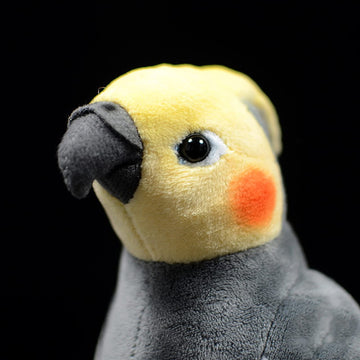 lilizzhoumax Cockatiel Parrot Stuffed Animal Plush Toy,Simulation Bird Plush Toy,Kawaii Soft Gifts for Kids,Home Decor,Gray 5”