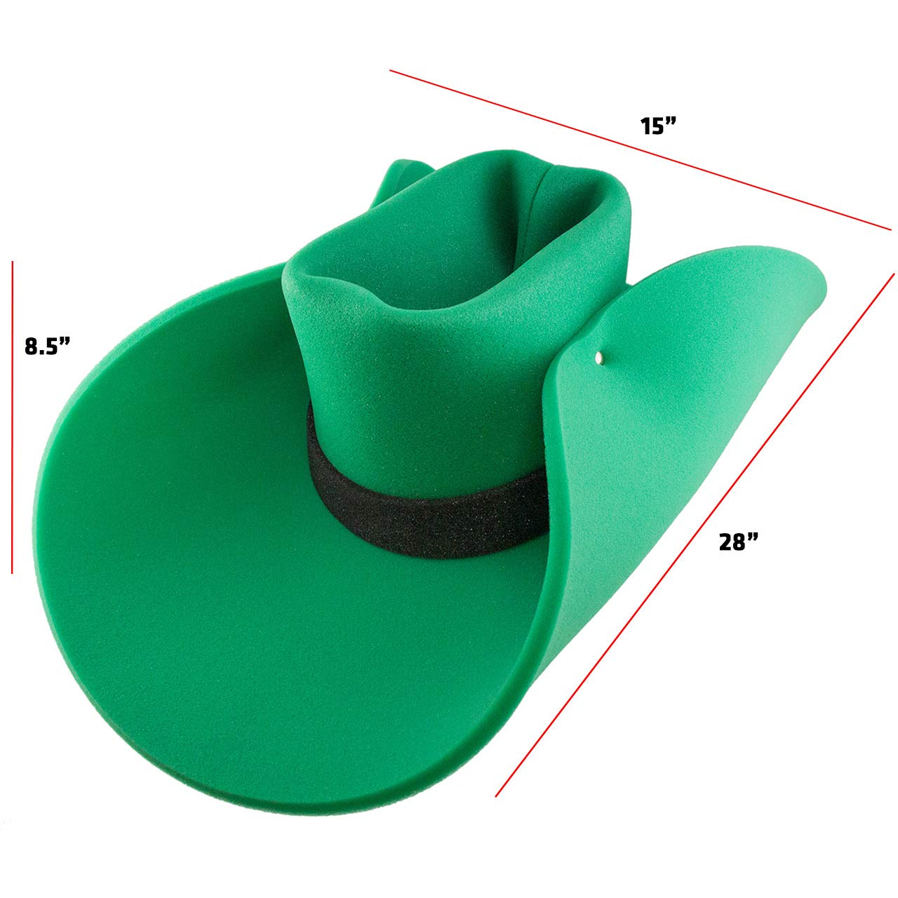 FUNSTITUTION Cowboy Hat - Giant Foam Hat - Oversized Cowboy Hat - Red - For Adults and Kids - Hilarious Hat - Large - Polyurethane Foam - All Ages