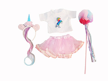 Pastel Rainbow Unicorn Outfit 4pc for 18-Inch Dolls | Premium Quality & Trendy Design | Dolls Clothes
