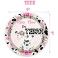 80 Pcs Holy Cow I'm Three Girls Birthday Decorations Moo Moo I'm Three Paper Dinner Plates Napkins Forks Dinnerware for Farm Animals Cow Themed Girls