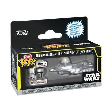 Funko Pop! Bitty Ride: Star Wars - The Mandalorian in N1 Starfighter (with Grogu) - Collectable Vinyl Figure - Gift Idea - Official Merchandise - Toys