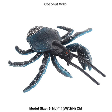 JOKFEICE Realistic Animal Figures Coconut Crab Sea Animal Toy, Science Project, Cake Topper, Early Educational Toys Birthday for Toddlers Kids Age 3 4