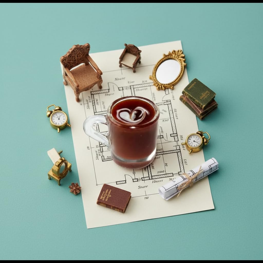 1Pc Brown Miniature Coffee Cups, Model Dollhouse Doll House Accessories, Christmas Birthday Gifts for Friends Ornament Mini Decor Dollhouse