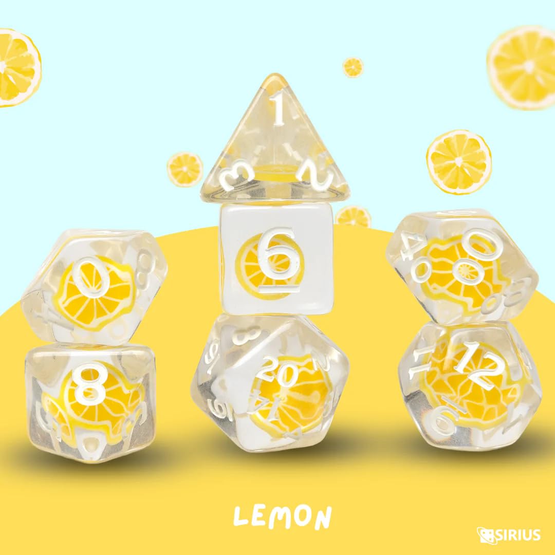 Lemon Fruit Slice Dice Set by Sirius Dice