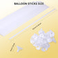 Pllieay 50 Pieces Balloon Sticks, Plastic White Balloon Stick with Cups