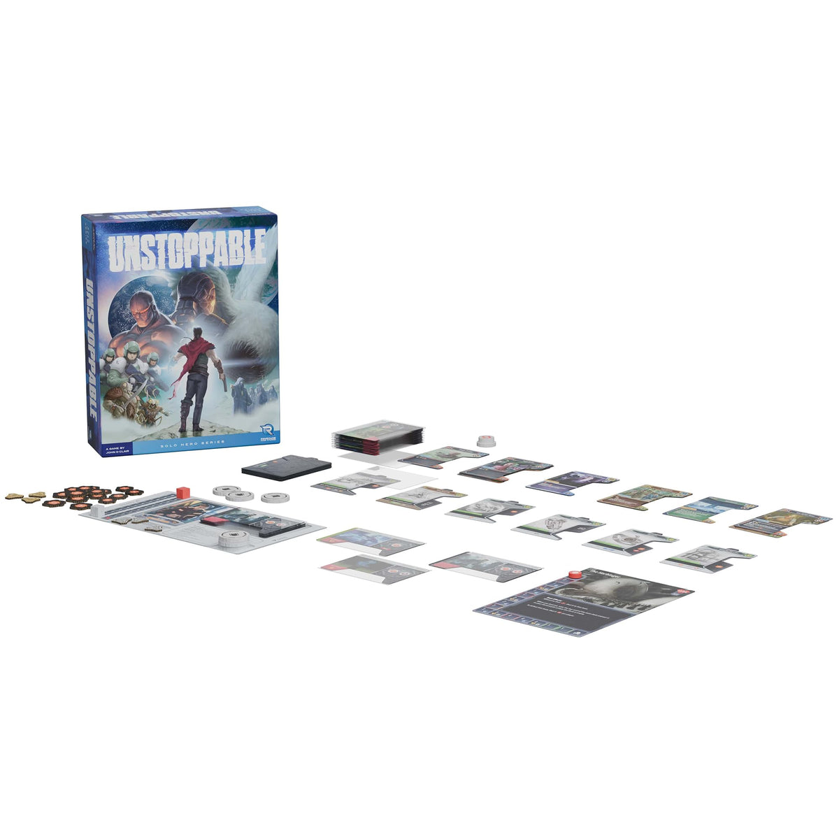 Renegade Game Studios Unstoppable Solo Roguelike Deckbuilder Board Game