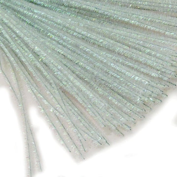 The Crafts Outlet Chenille Sparkly Stems, Pipe Cleaner, 12-in (30-cm), 100-pc, Clear