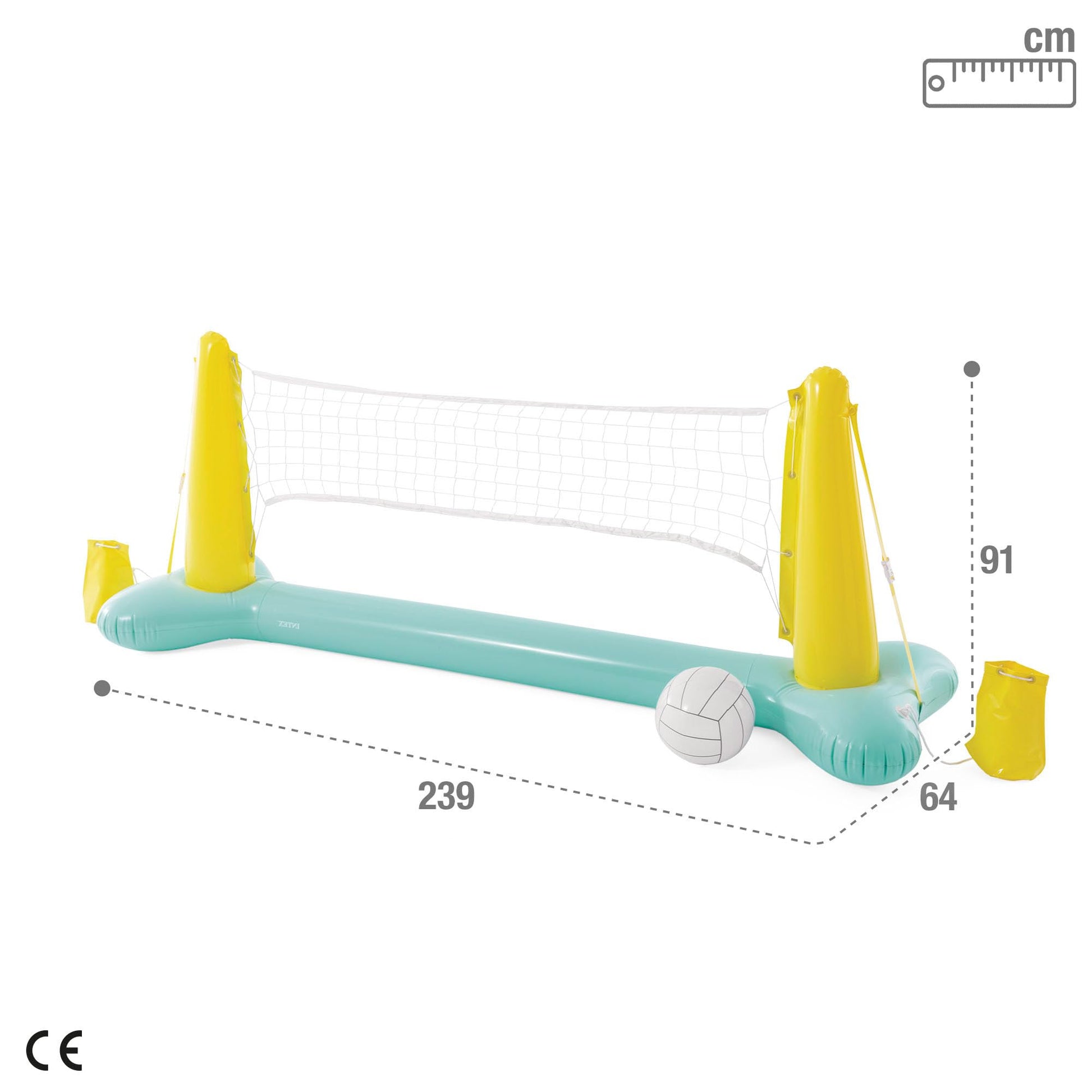 Intex 56508EP Inflatable Floating Swimming Pool Toys Volleyball Game, Green