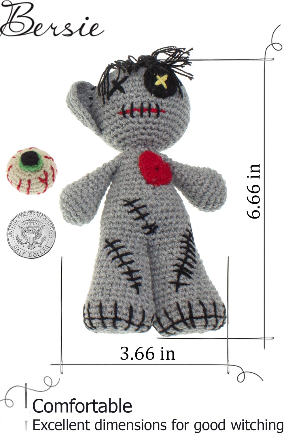Bersie Handmade Voodoo Doll - Ashy