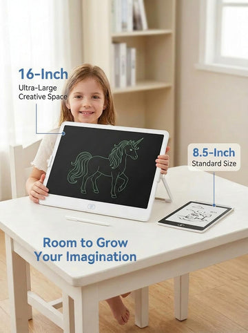 LeonMake 16‘’ LCD Writing Tablet with Stand, Boys & Girls Writing Doodle Board, Electronic Drawing Pad for Ages 3+, Erasable Drawing Pad, Kids Toys